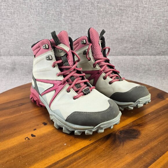 Merrell Womens Performance‎ Hiking Bootsgret red Size 7 Ash - Picture 7 of 15